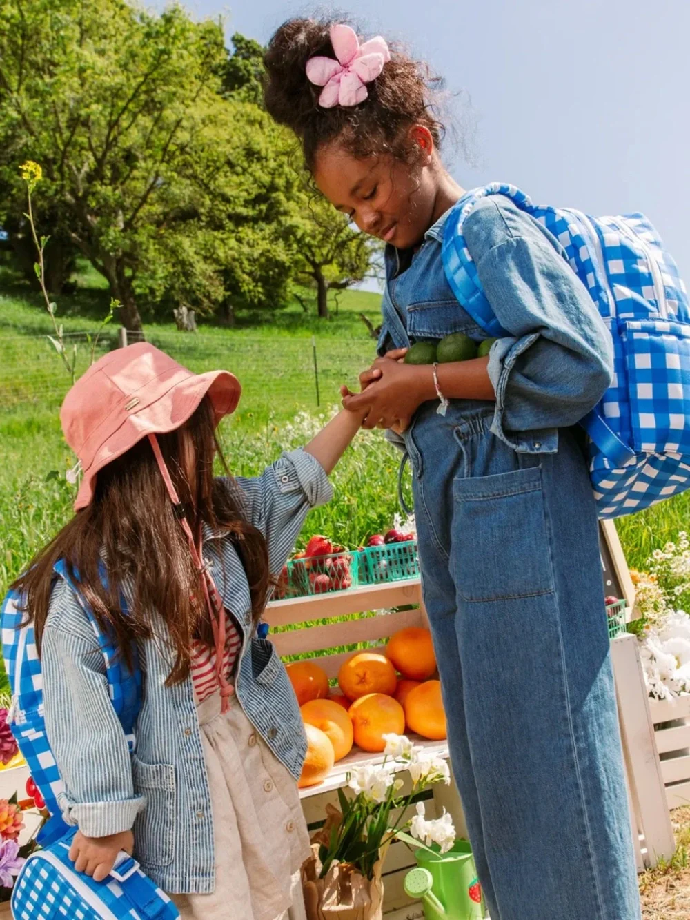 STATE Kane Mini/Travel Backpack - Blue Gingham